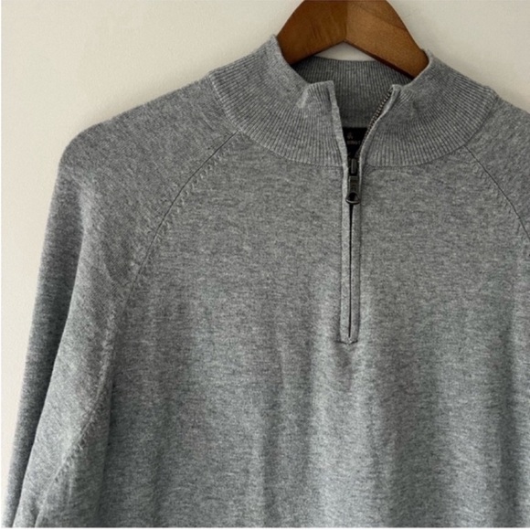 Brooks Brothers Light Gray Half Zip Sweater Prima Cotton Size Medium NWOT - Picture 9 of 10